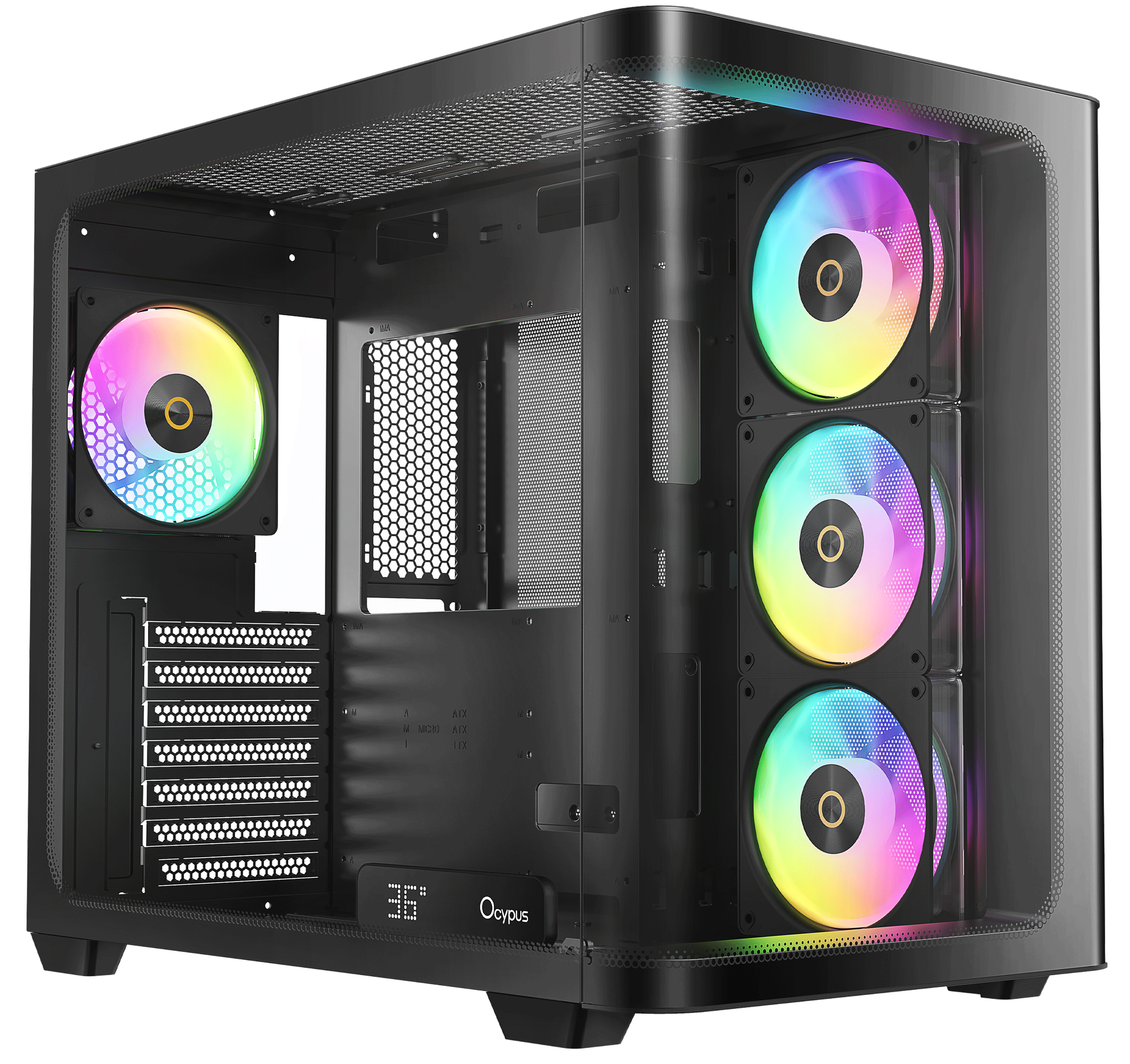 Корпус для компьютера Ocypus Iota C70 BK Curve ARGB Digital / Iota-C70-BKD400CD-GL