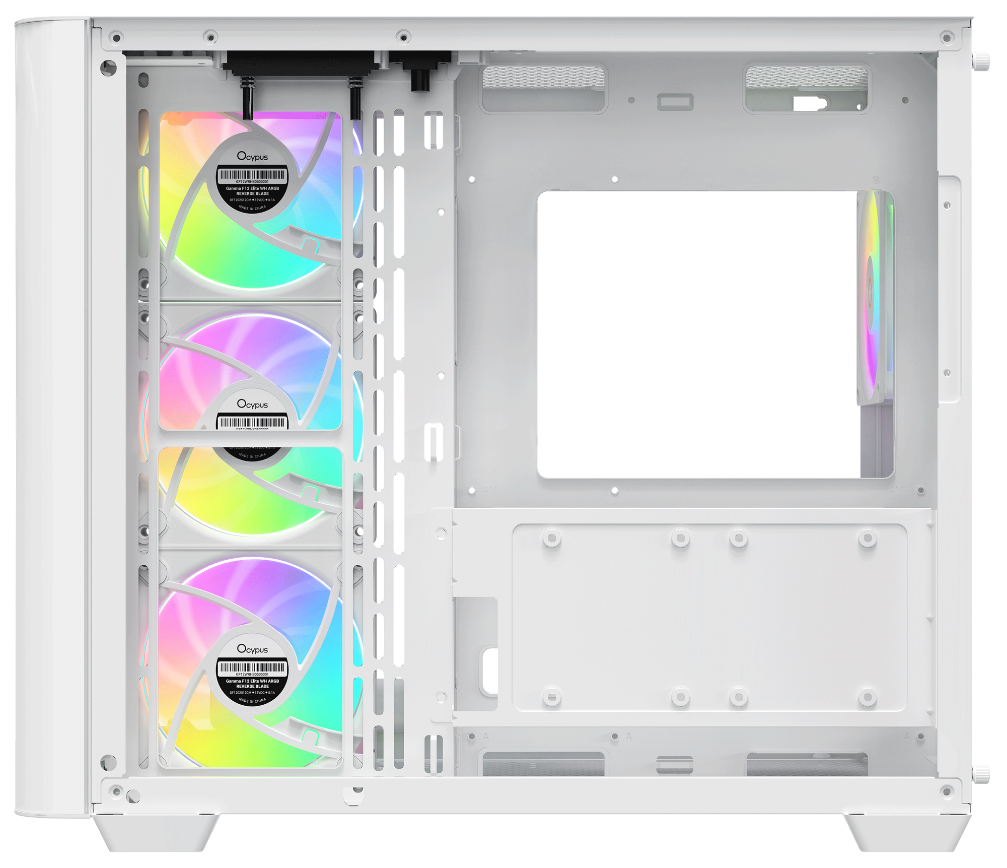 Корпус для компьютера Ocypus Iota C70 WH Curve ARGB Digital / Iota-C70-WHD400CD-GL (без БП) — фото 6