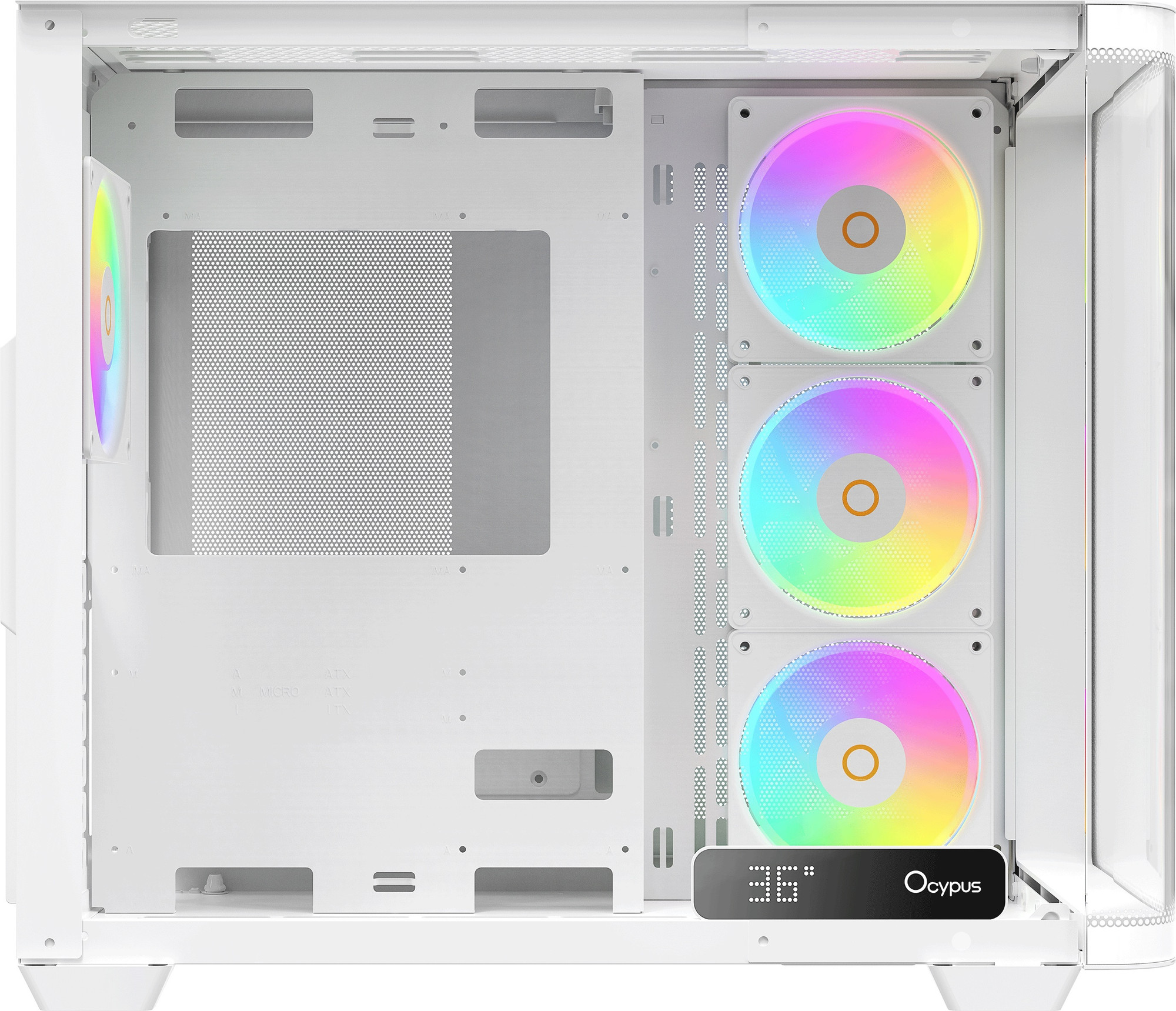 Корпус для компьютера Ocypus Iota C70 WH Curve ARGB Digital / Iota-C70-WHD400CD-GL (без БП) — фото 5