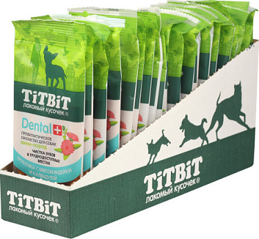Лакомство для собак TiTBiT Dental+ Трубочка с мясом индейки / 13991 (20шт) — фото 6