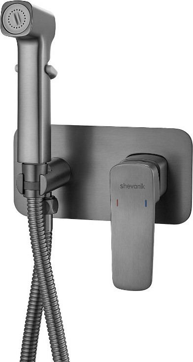 Гигиенический душ со смесителем Shevanik S9905T (оружейная сталь)