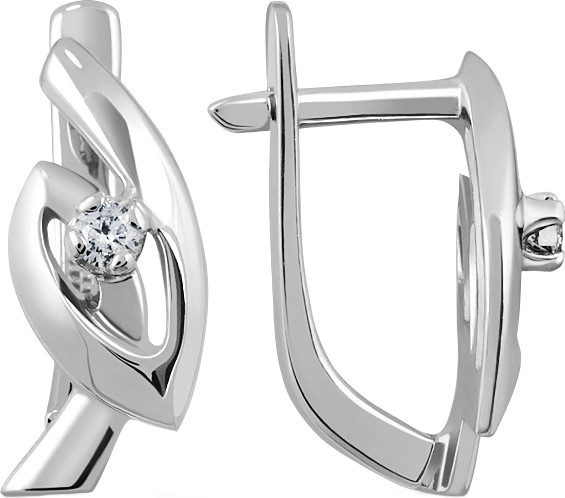 Серьги из белого золота Кристалл C108700226773 (с бриллиантами)
