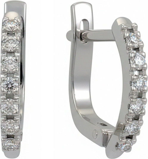 Серьги из белого золота Кристалл C248700226773 (с бриллиантами)