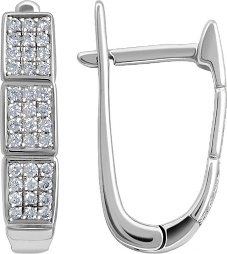 Серьги из белого золота Кристалл CB43500226773 (с бриллиантами)