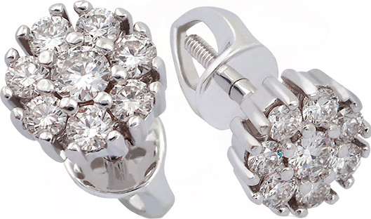 Серьги из белого золота Кристалл CB79200226773 (с бриллиантами)