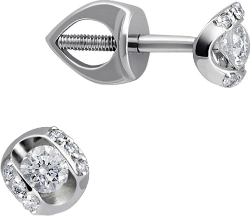 Серьги из белого золота Кристалл CC33400226773 (с бриллиантами)