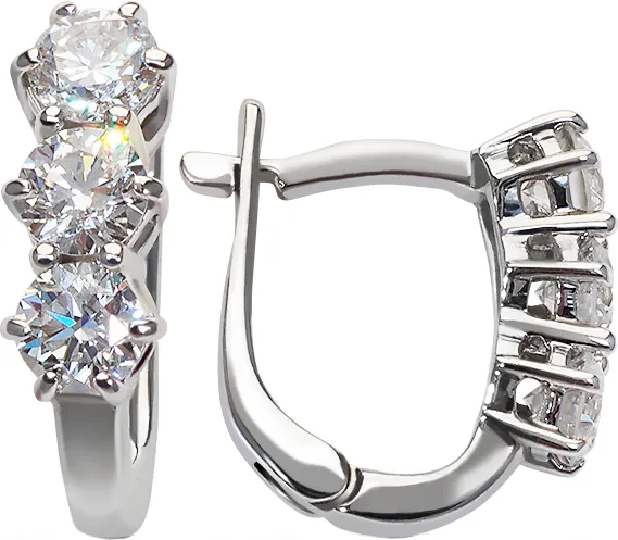 Серьги из белого золота Кристалл CI08000226773 (с бриллиантами)