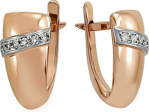 Серьги из красного золота Кристалл C175900226773 (с фианитами)