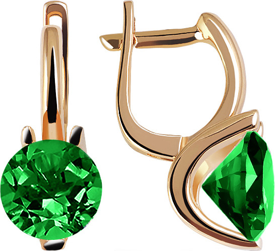 Серьги из красного золота Кристалл C336200226773 (с изумрудами)