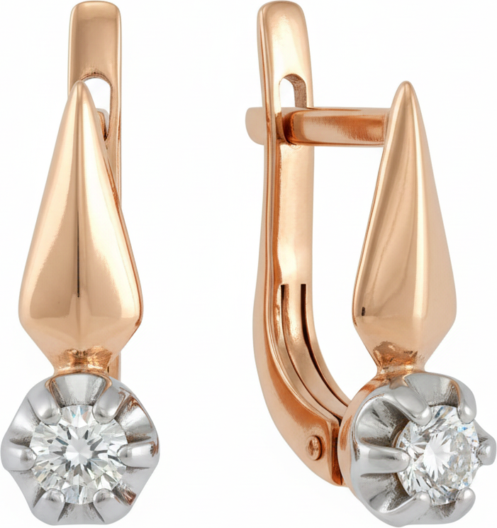 Серьги из комбинированного золота Кристалл C563900226773 (с фианитами)