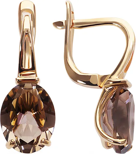 Серьги из красного золота Кристалл CI09500226773 (с раухтопазами)