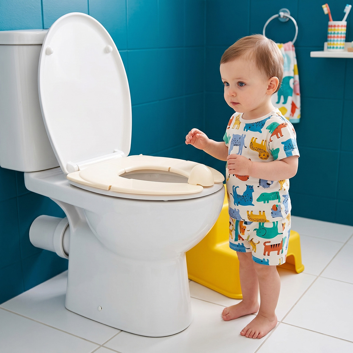 Детская накладка на унитаз NINO Little Comfort складная (белая) — фото 2