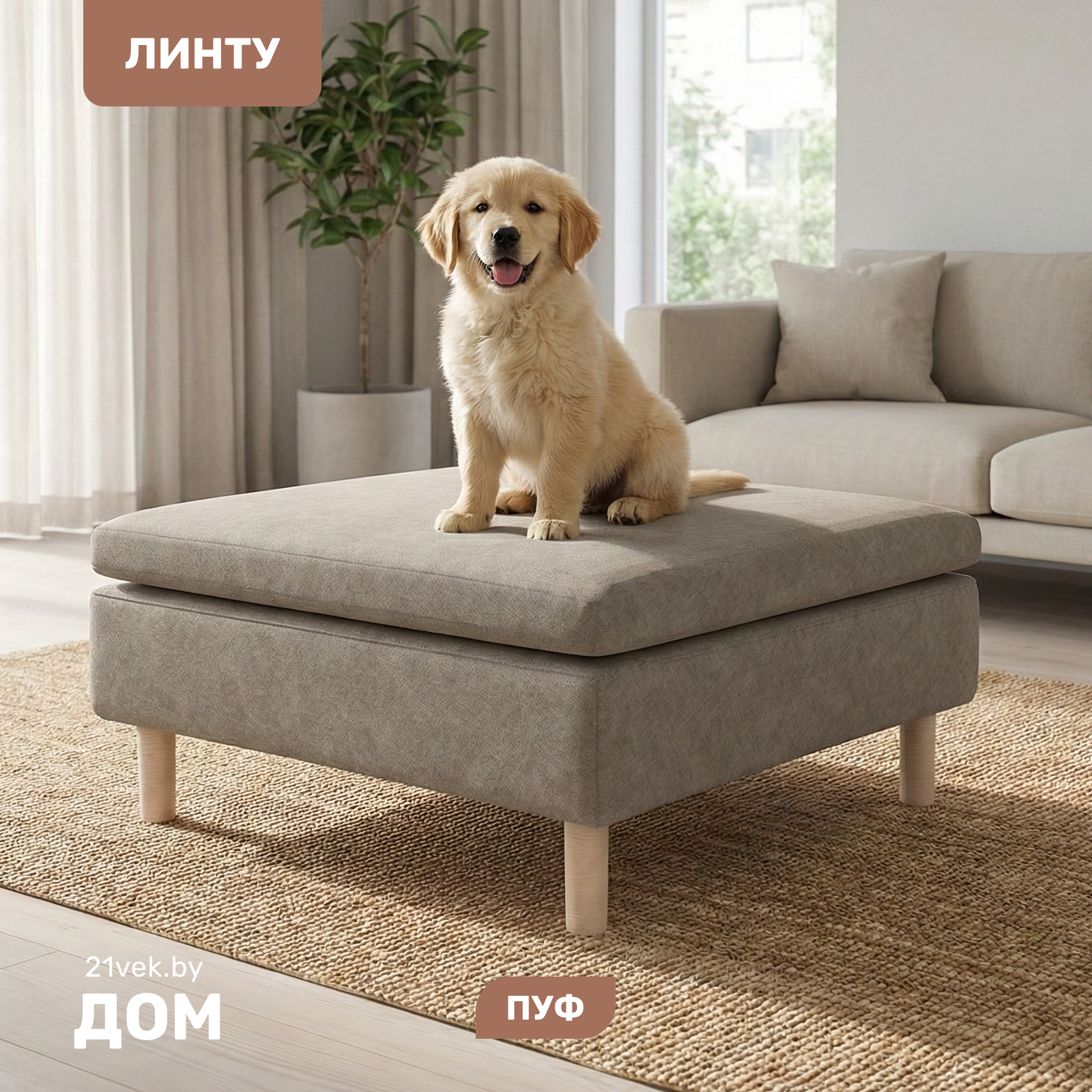 Пуф Mio Tesoro Линту Lintu Pufa (Prince Taupe)