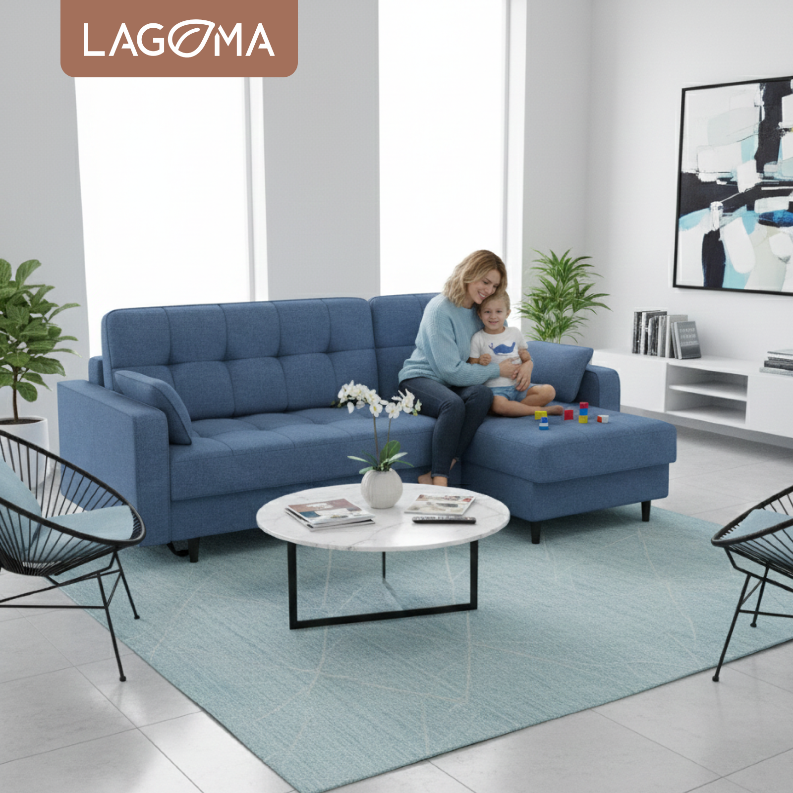 Диван угловой LAGOMA Рен (Bravo Blue) — фото 5