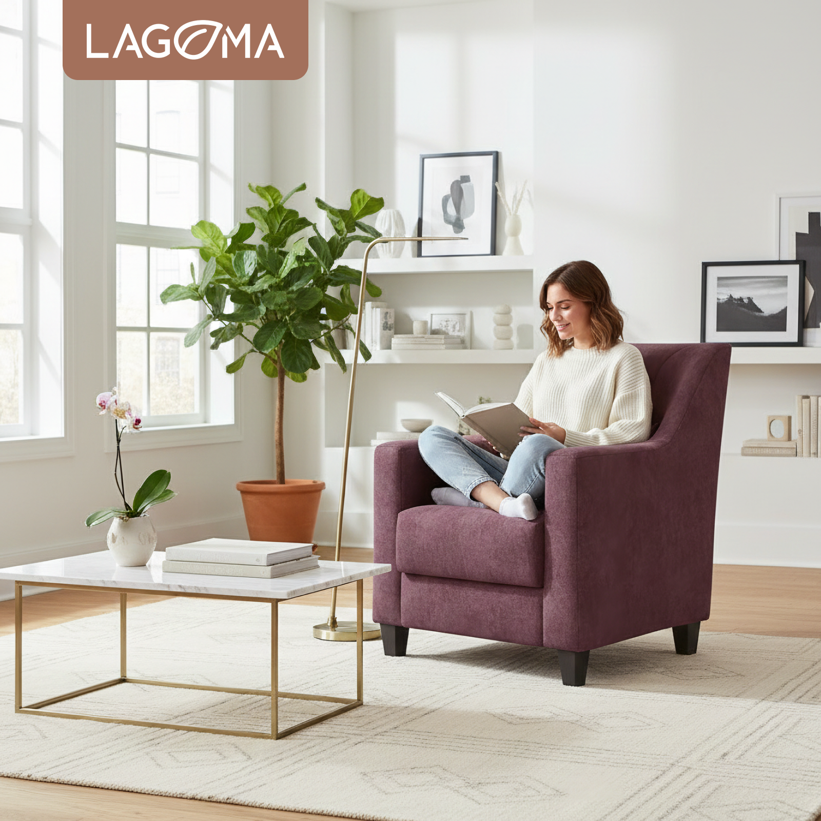Кресло мягкое LAGOMA Соммар (Tango Berry) — фото 4