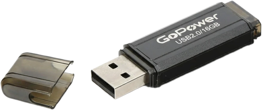 USB flash накопитель GoPower HIT 16GB USB2.0 / 00-00035946 (черный) — фото 2