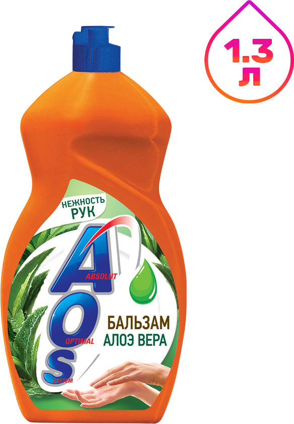 Средство для мытья посуды Aos Бальзам Алоэ Вера (1.3л)