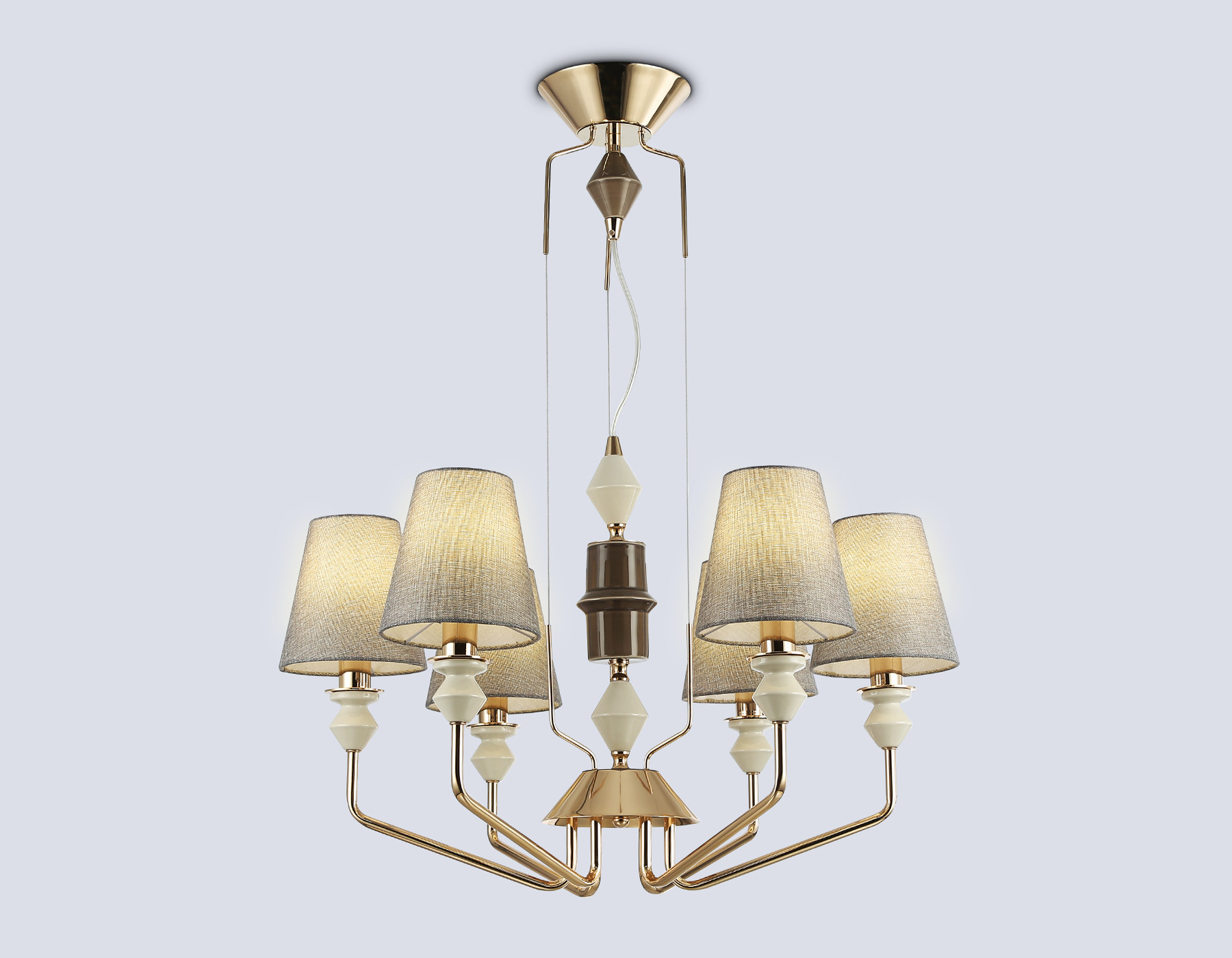 Люстра Ambrella LH75401/6 GD/GR (золото/серый)