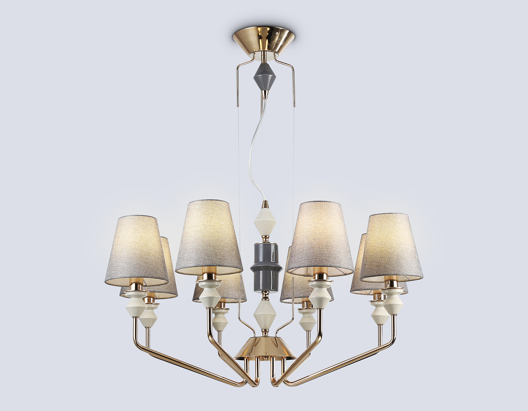 Люстра Ambrella LH75403/8 GD/GR (золото/серый)
