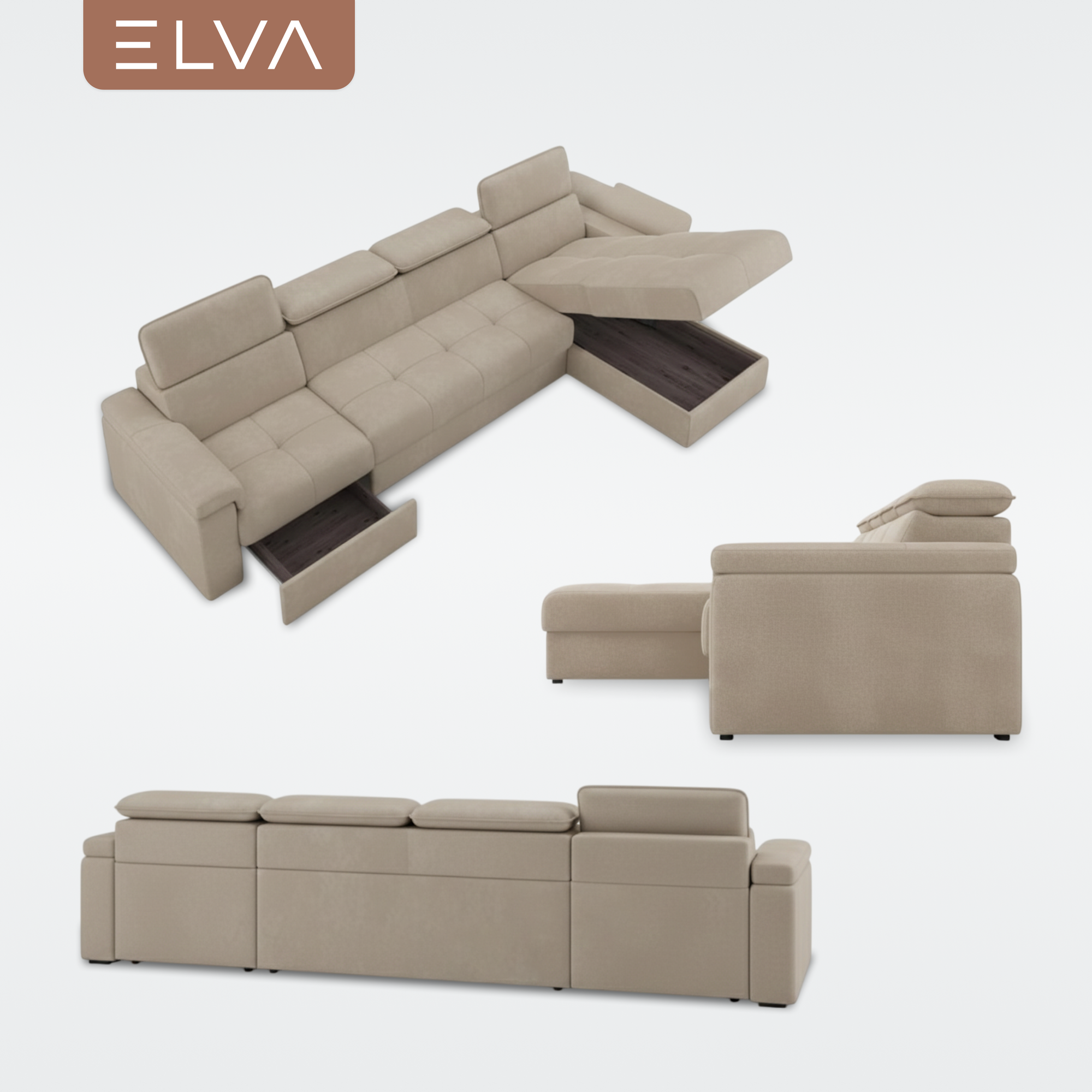 Диван угловой ELVA Вито А4Л-К6С-Д2С-К1С-А4П левый (Lounge 05) — фото 6