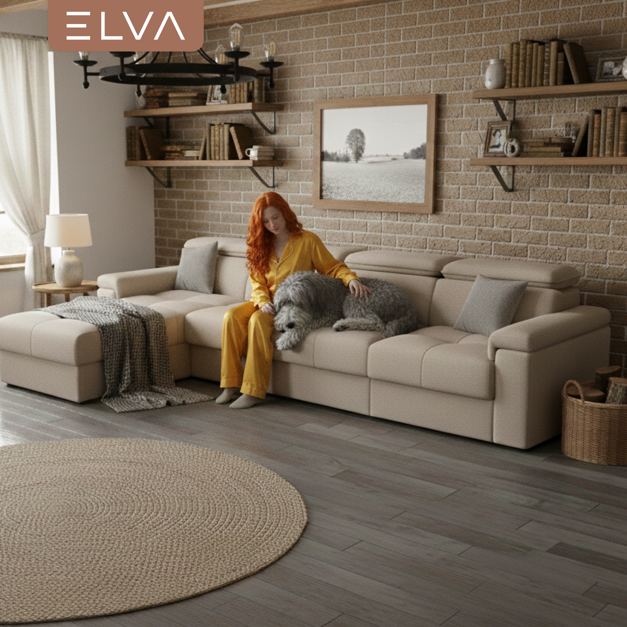 Диван угловой ELVA Вито А4Л-К6С-Д2С-К1С-А4П левый (Lounge 05) — фото 5