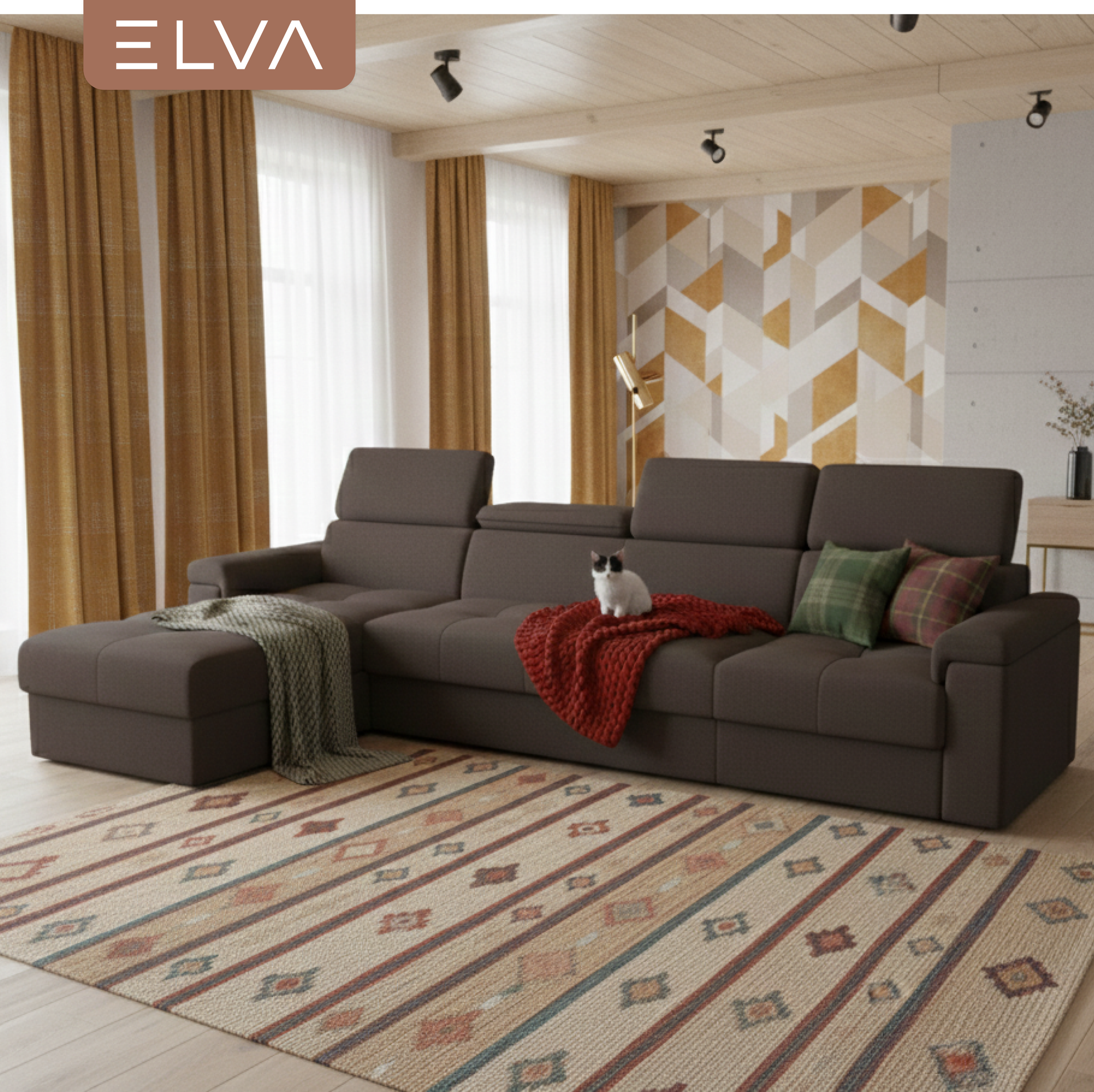 Диван угловой ELVA Вито А4Л-К1С-Д2С-К6С-А4П правый (Lounge 35) — фото 5