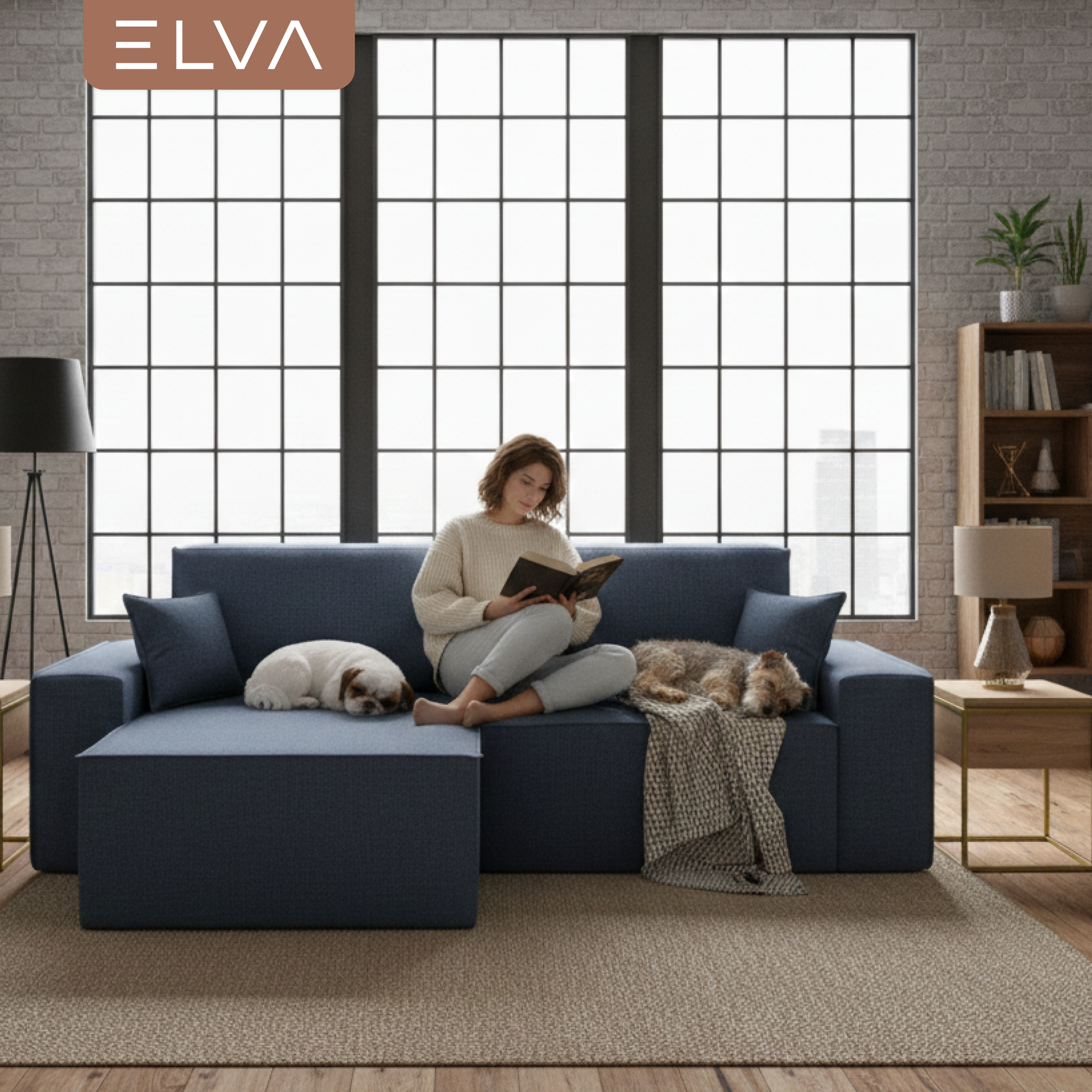 Диван угловой ELVA Кубо А4Л-Е6С-Е1С-А4П левый (Muza 09) — фото 5