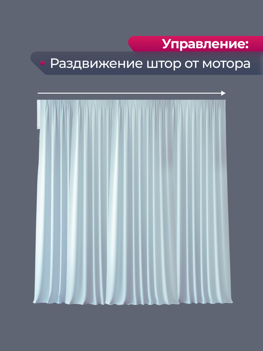 Электрокарниз для штор АС ФОРОС WF Потолочный (3м, раздвижение к мотору) — фото 5