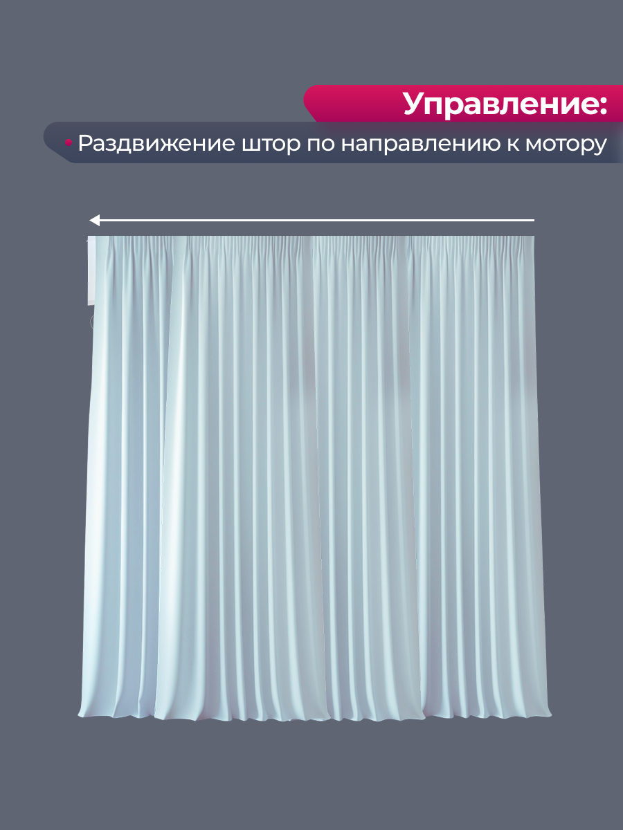 Электрокарниз для штор АС ФОРОС WF Настенный составной (4м, раздвижение к мотору) — фото 6