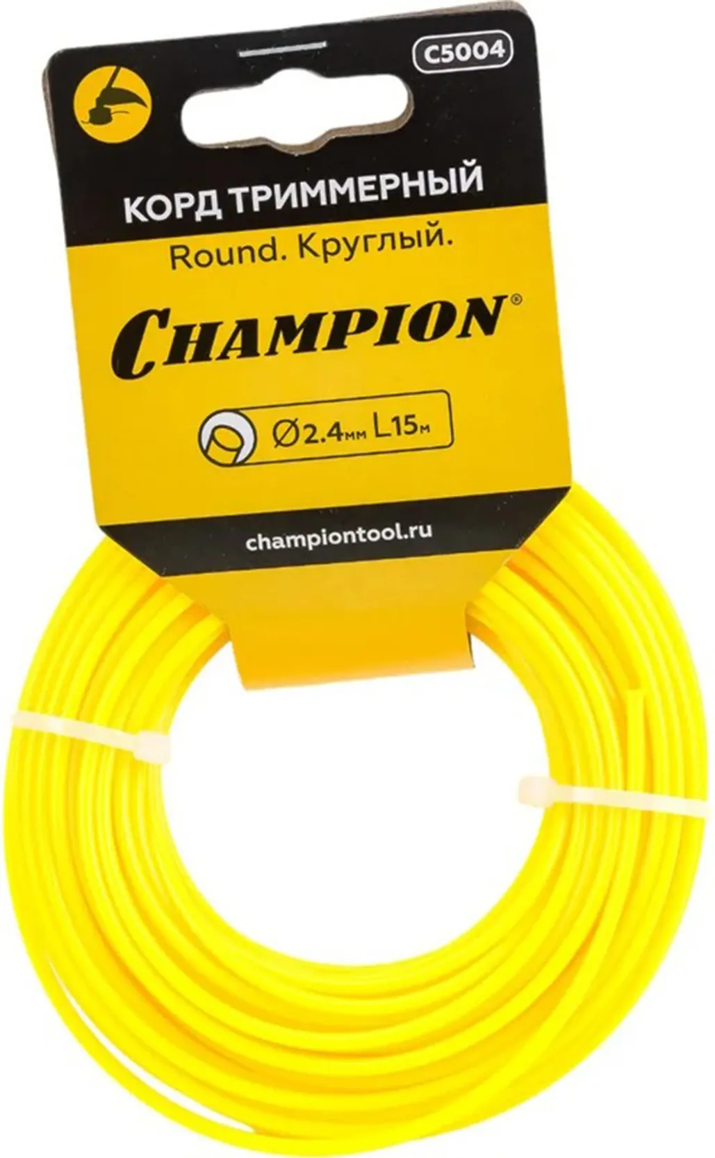 Леска для триммера Champion Round 2.4мм / C5004 (15м)