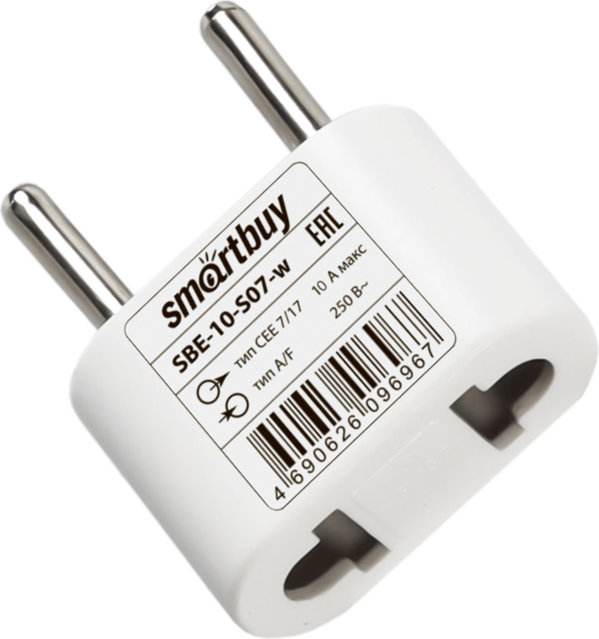 Переходник сетевой SmartBuy 10А 250В / SBE-10-S07-w (белый) — фото 3
