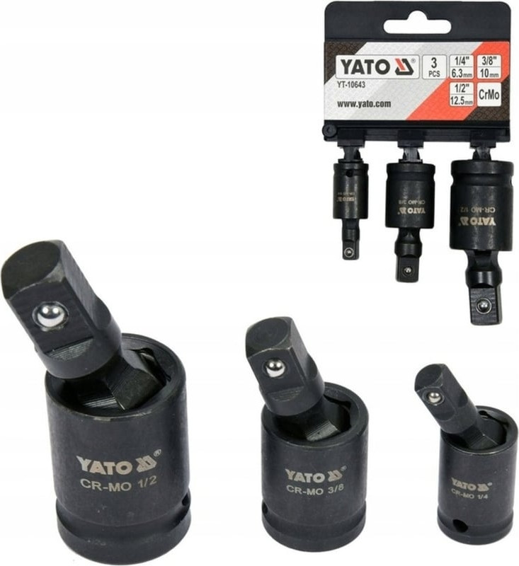 Набор шарниров карданных Yato 1/4" 3/8" 1/2" YT-10643 — фото 3