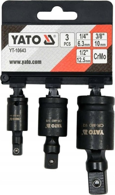 Набор шарниров карданных Yato 1/4" 3/8" 1/2" YT-10643 — фото 2