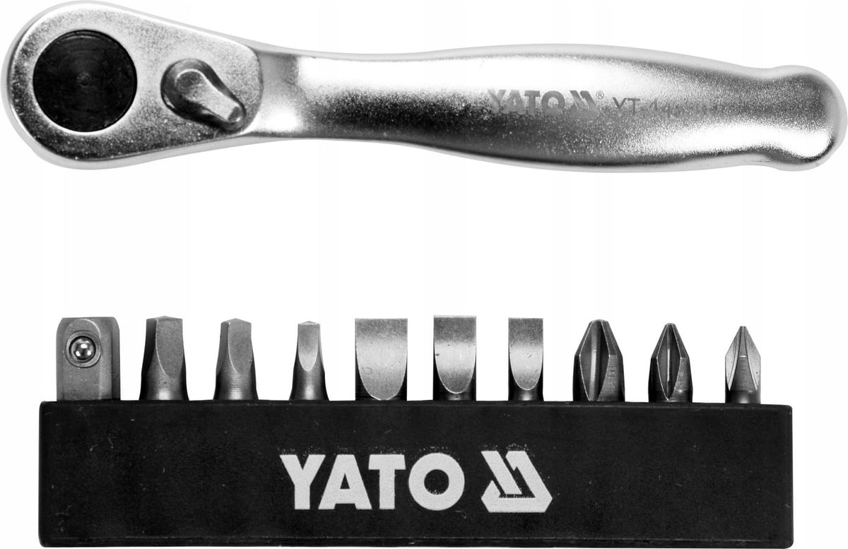 Набор бит Yato С трещоткой 1/4" / YT-14390 (11пр)