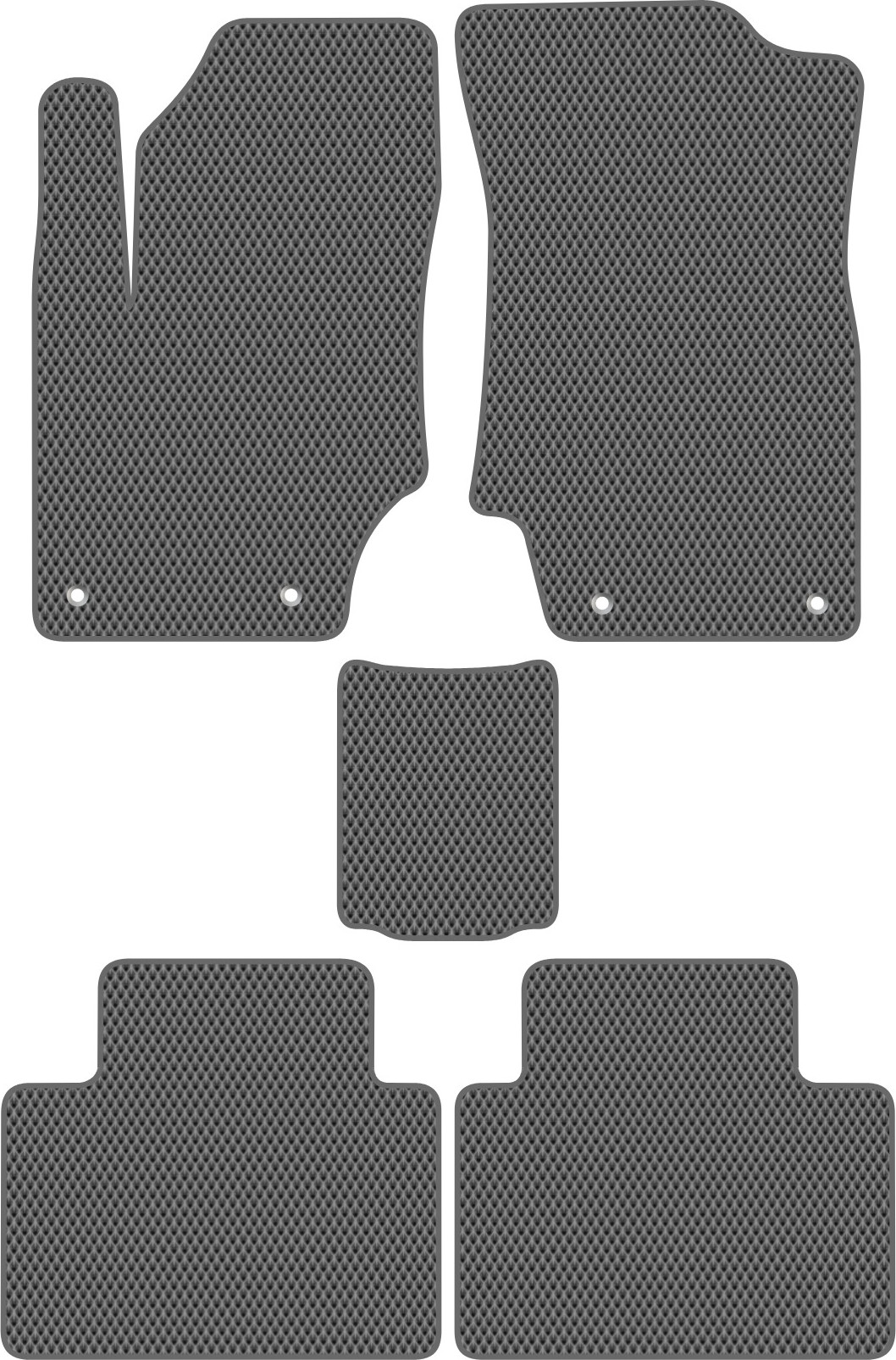 Комплект ковриков для авто Alicosta 1617_2-сер для Geely Atlas Pro I SUV/NL-3/3BT/3BY 2019-н.в. (EVA ромб, серый)