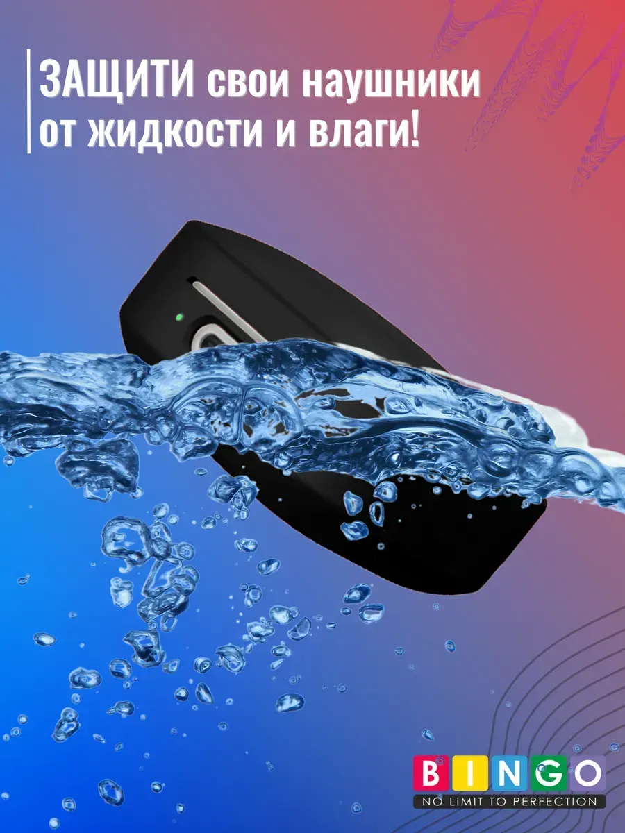 Чехол для наушников Bingo Silicone для Xiaomi Redmi Buds 6 Active (черный) — фото 6