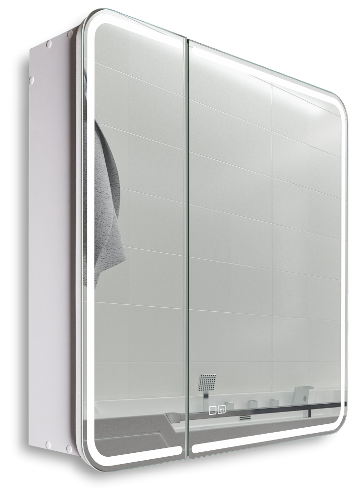 Шкаф с зеркалом для ванной Silver Mirrors Alliance 2 80.5x80 Slim / LED-00002920 — фото 4