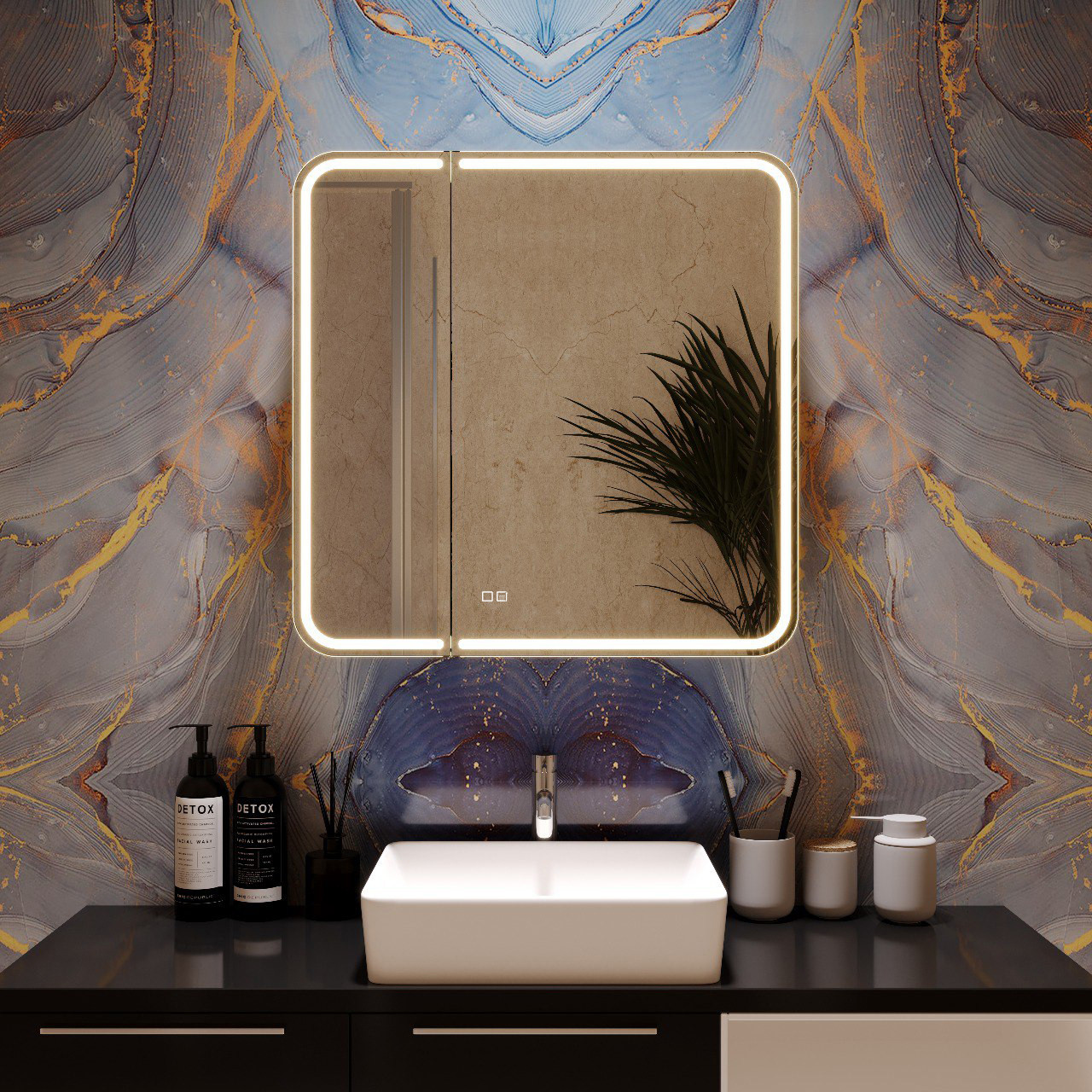 Шкаф с зеркалом для ванной Silver Mirrors Alliance 2 80.5x80 Slim / LED-00002920 — фото 3