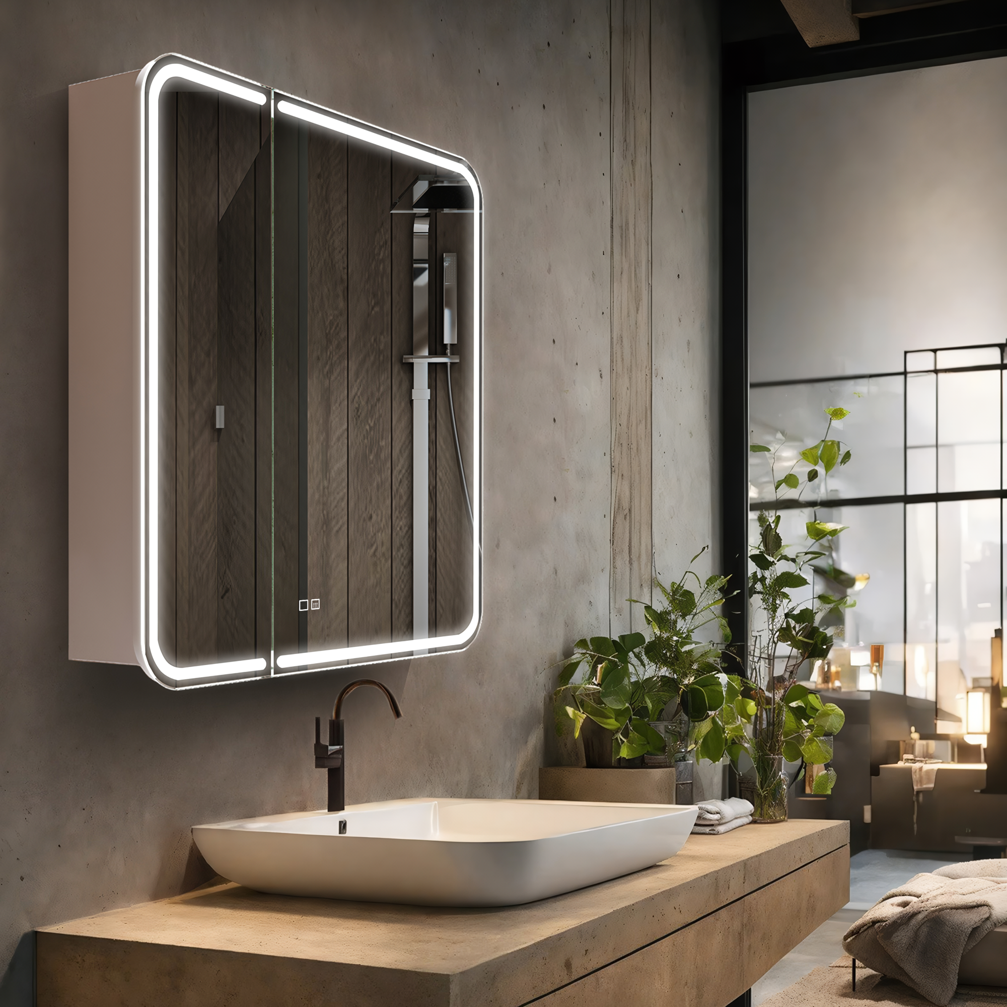 Шкаф с зеркалом для ванной Silver Mirrors Alliance 2 80.5x80 Slim / LED-00002920 — фото 2