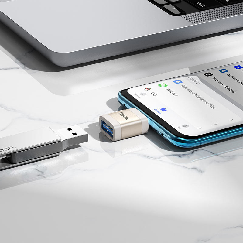 Адаптер Hoco UA31C Type-C-USB 3.0 (серый) — фото 6