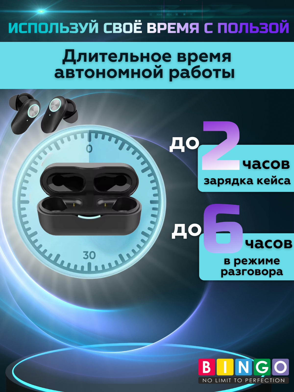 Беспроводные наушники Bingo YD06 (черный) — фото 4