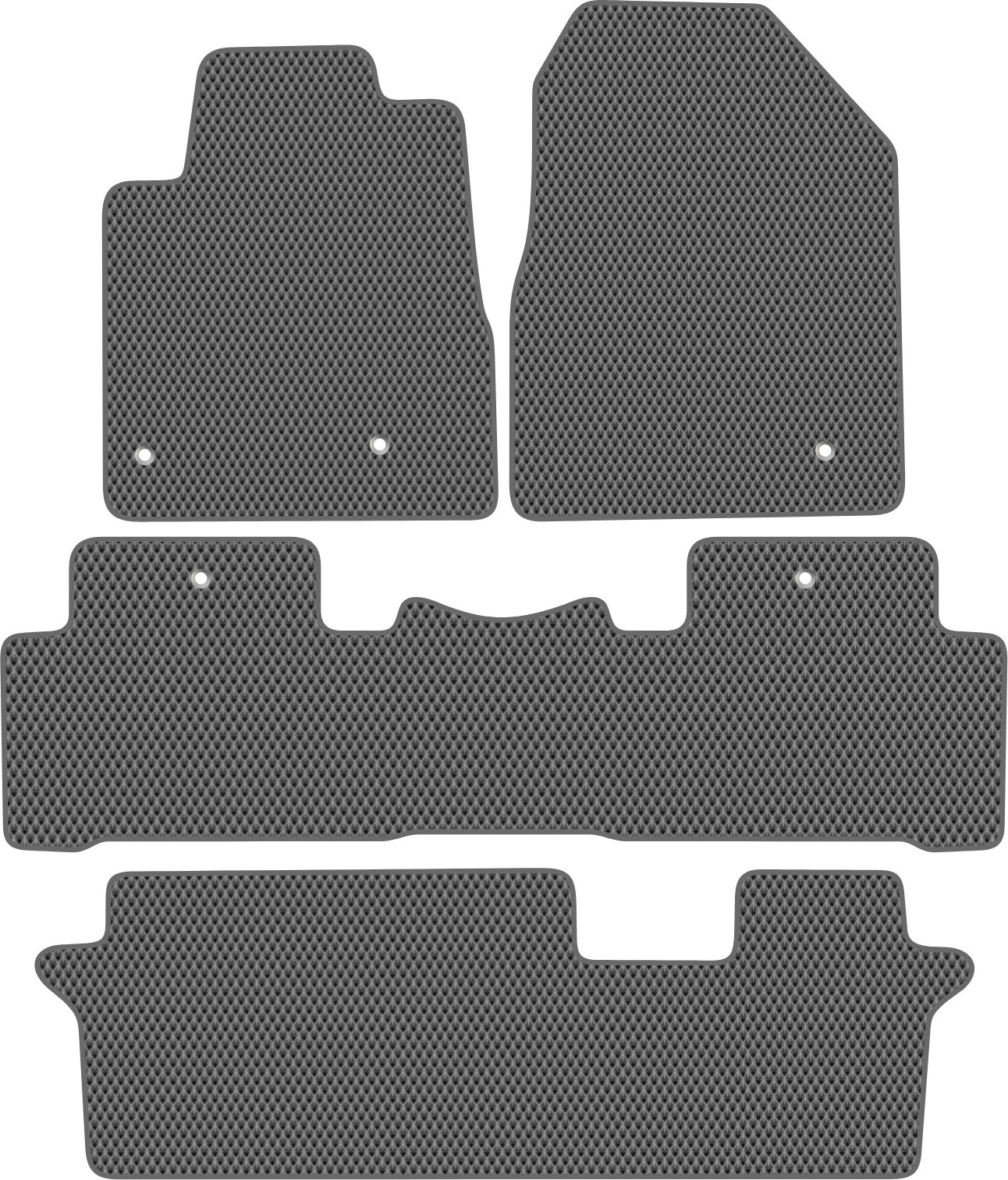Комплект ковриков для авто Alicosta 2271_2-сер для Honda Pilot SUV/YF4+3 ряд 2008-2015 (EVA ромб, серый)