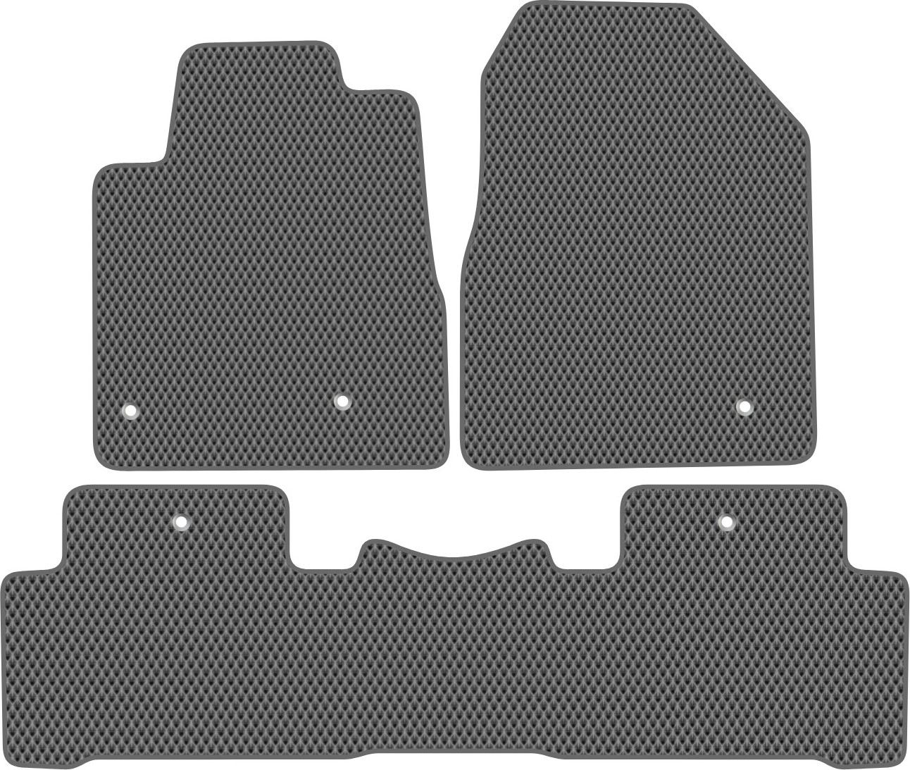 Комплект ковриков для авто Alicosta 0450_2-сер для Honda Pilot SUV/YF4 2008-2015 (EVA ромб, серый)