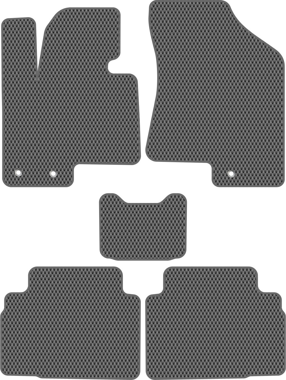 Комплект ковриков для авто Alicosta 0489_2-сер для Hyundai ix35 I SUV/LM 2010-2015 (EVA ромб, серый) — фото 1
