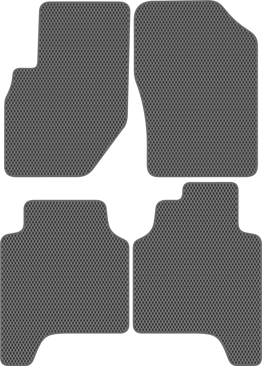 Комплект ковриков для авто Alicosta 0510_2-сер для Hyundai Tarracan SUV/HP 2001-2007 (EVA ромб, серый)