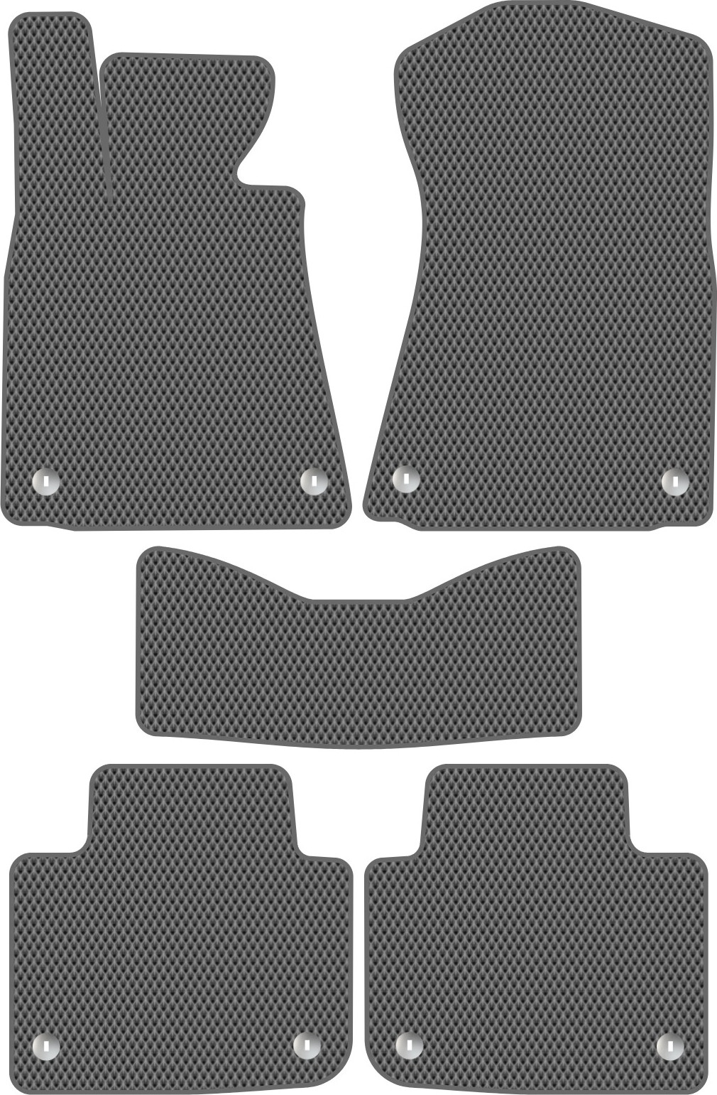 Комплект ковриков для авто Alicosta 0678_2-сер для Lexus GS F IV 2011-2020 (EVA ромб, серый)