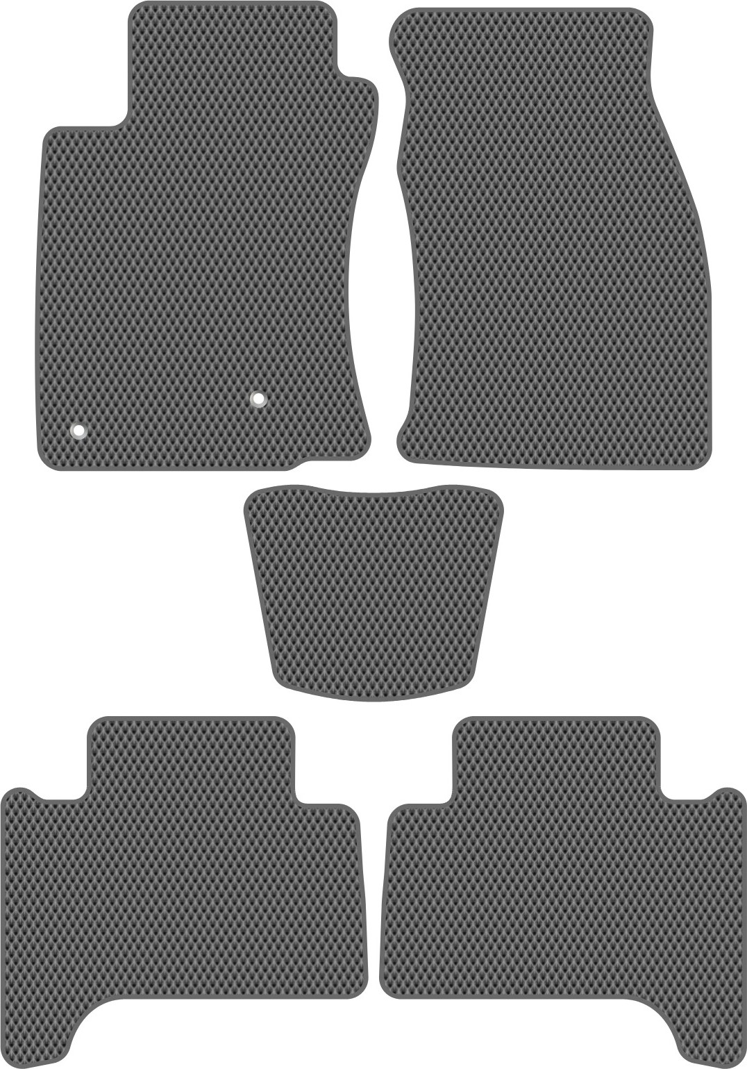 Комплект ковриков для авто Alicosta 0681_2-сер для Lexus GX470 SUV/J120 2002-2009 (EVA ромб, серый) — фото 1