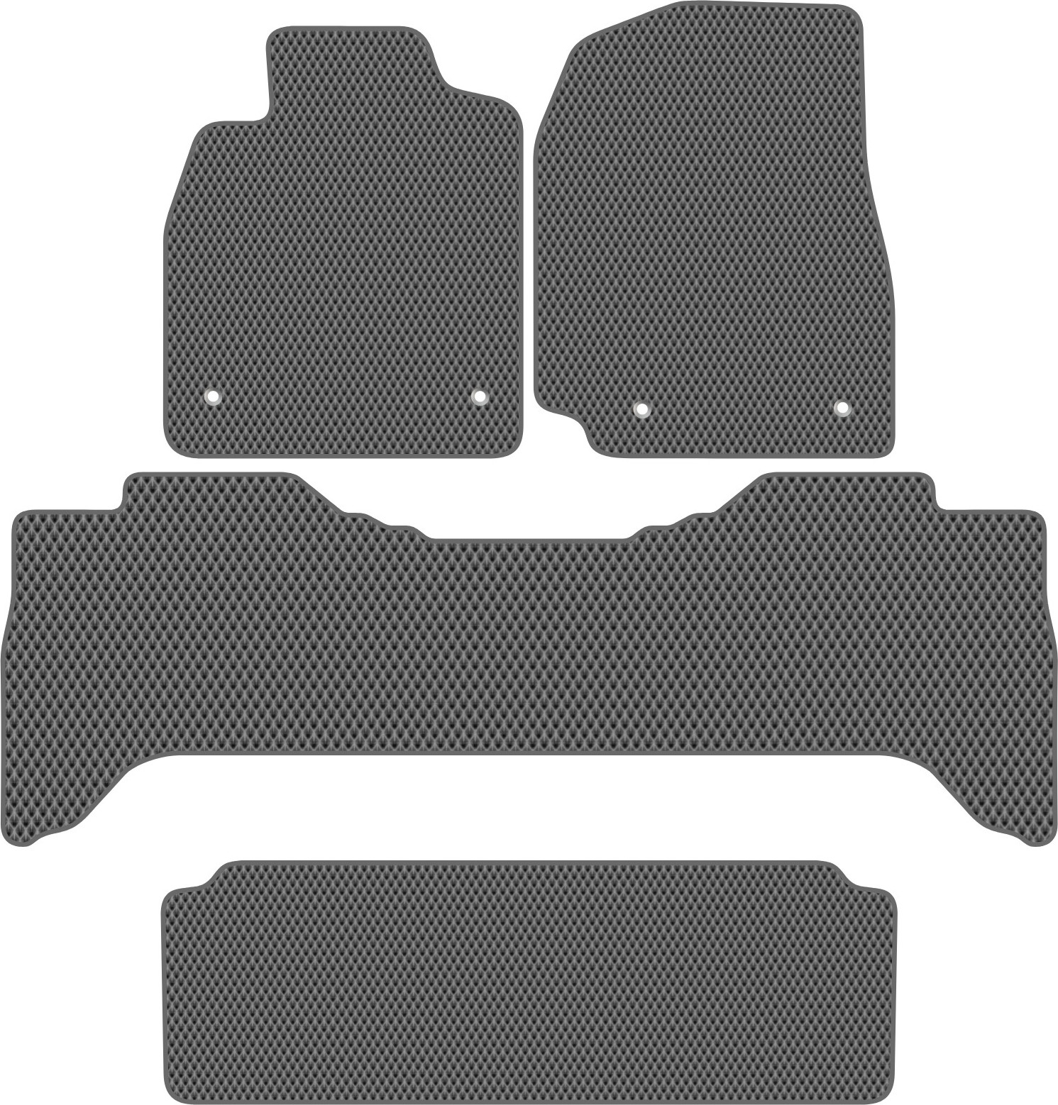 Комплект ковриков для авто Alicosta 2349_2-сер для Lexus LX470 SUV/J100+3 ряд 2002-2007 (EVA ромб, серый)