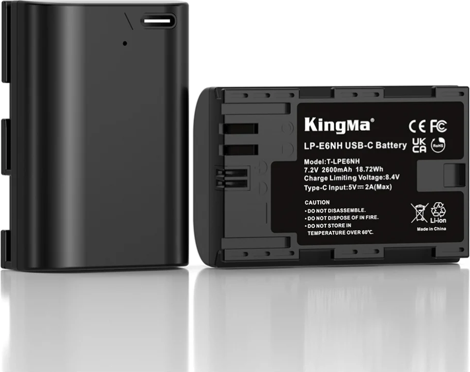Аккумулятор для камеры Kingma 2600mAh с портом зарядки Type-C / KM-T-LPE6NH — фото 2