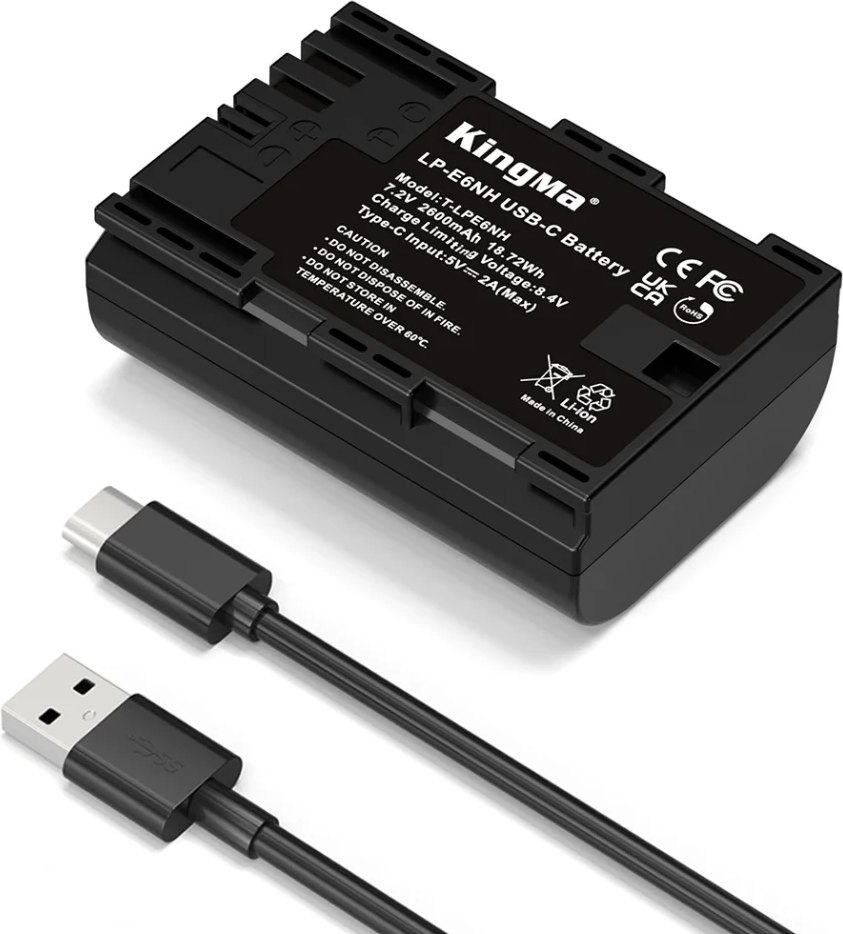 Аккумулятор для камеры Kingma 2600mAh с портом зарядки Type-C / KM-T-LPE6NH — фото 3